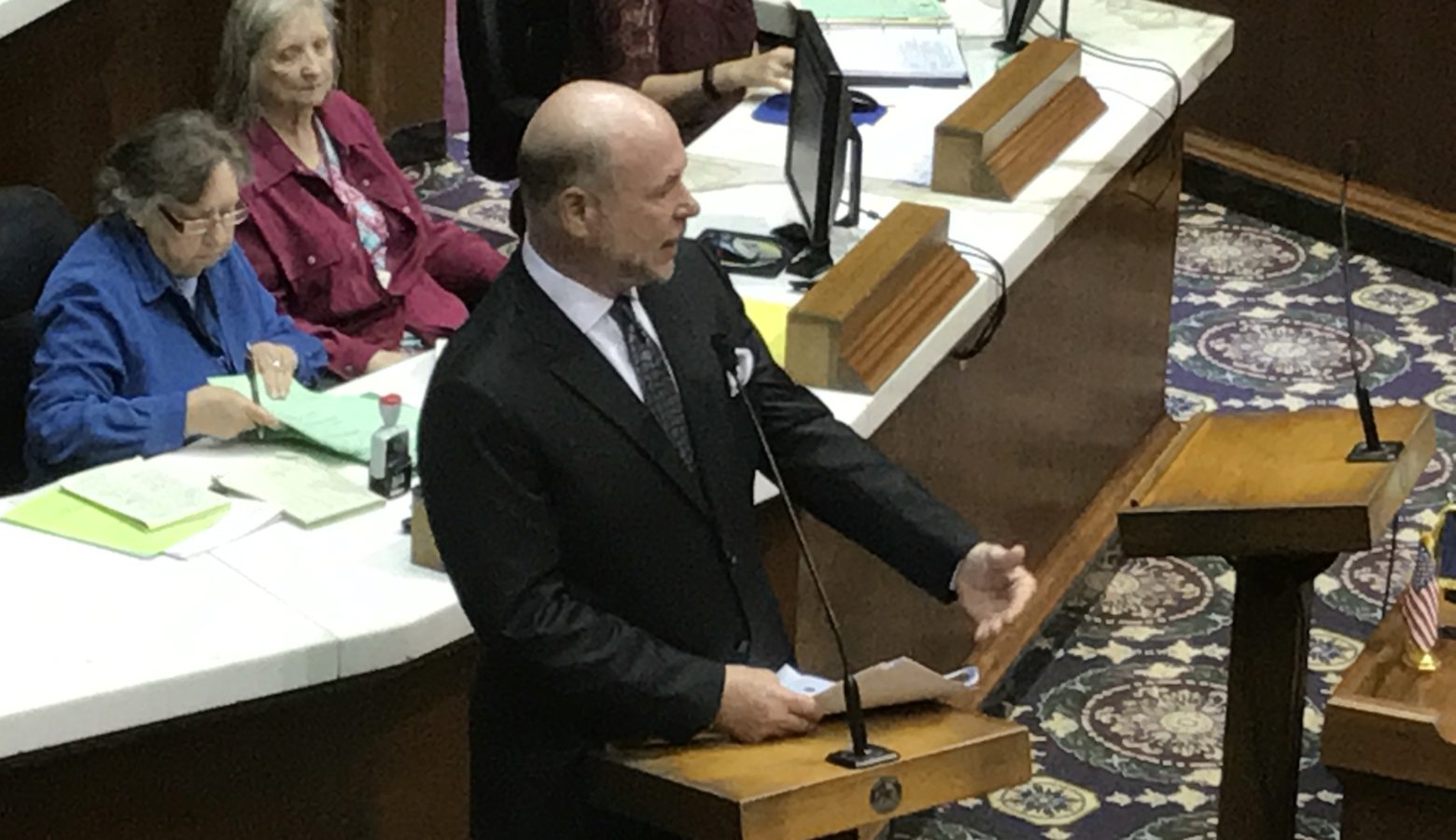 House Speaker Brian Bosma (R-Indianapolis) presents his bill to make the Superintendent of Public Instruction an appointed position. (Brandon Smith/IPB News)