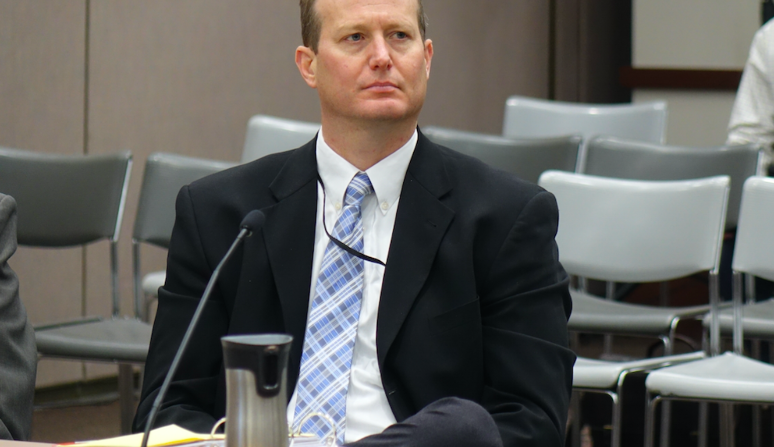 Indiana State Board of Education member Gordon Hendry voted against giving four private schools waivers to accept new vouchers from the Choice Scholarship Program during the June 7, 2017, board meeting in Indianapolis. (Eric Weddle/WFY News)