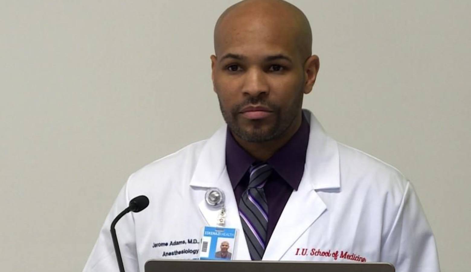 FILE PHOTO: Health Commissioner Jerome Adams speaking at a HIP 2.0 briefing in 2015. (Gretchen Frazee/WTIU)