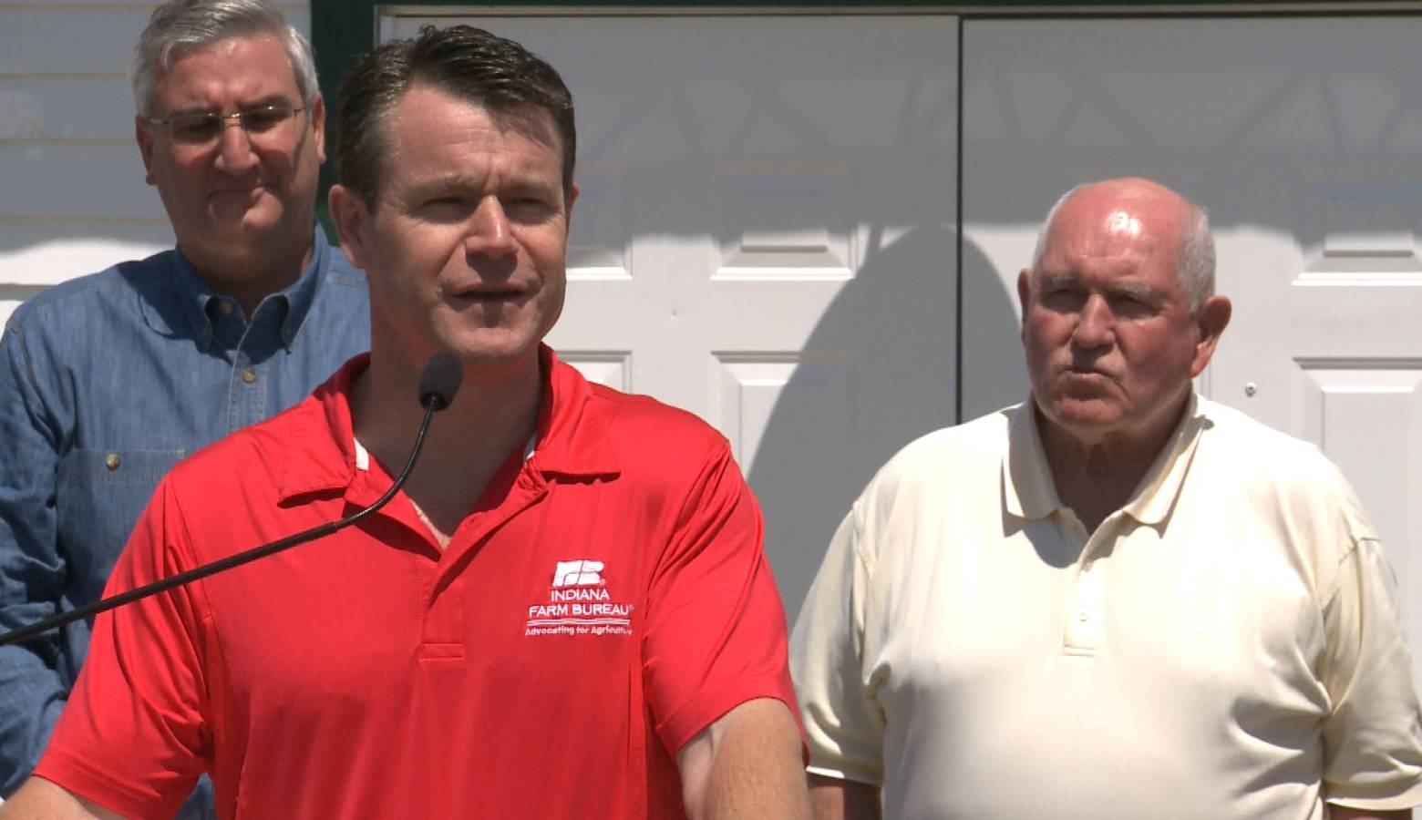 Todd Young speaks at the Indiana State Fair. (JD Gray/WTIU)