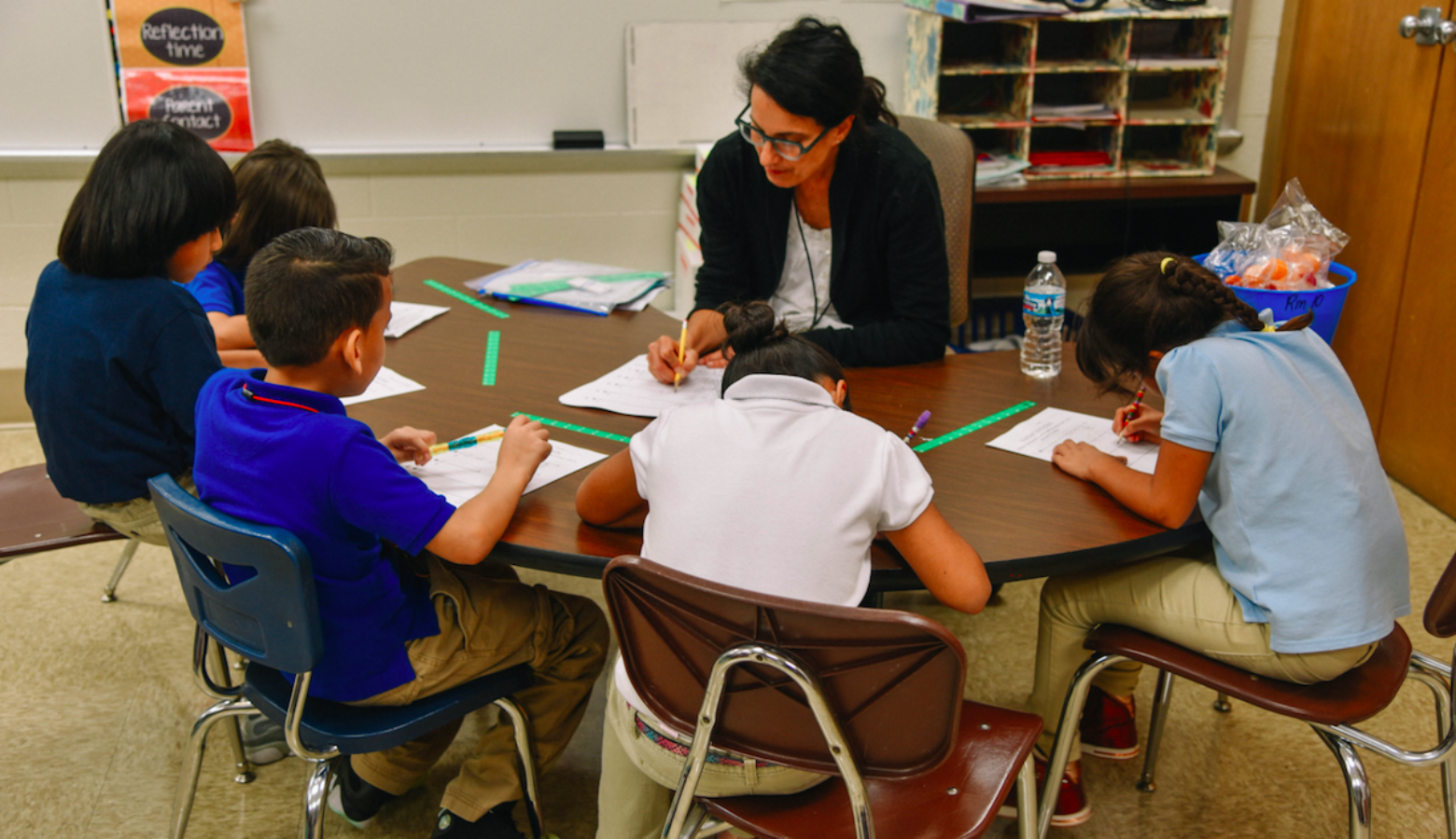 A teacher and students work at Indianapolis Public Schools' Meredith Nicholson School 96. (Credit: IPS)