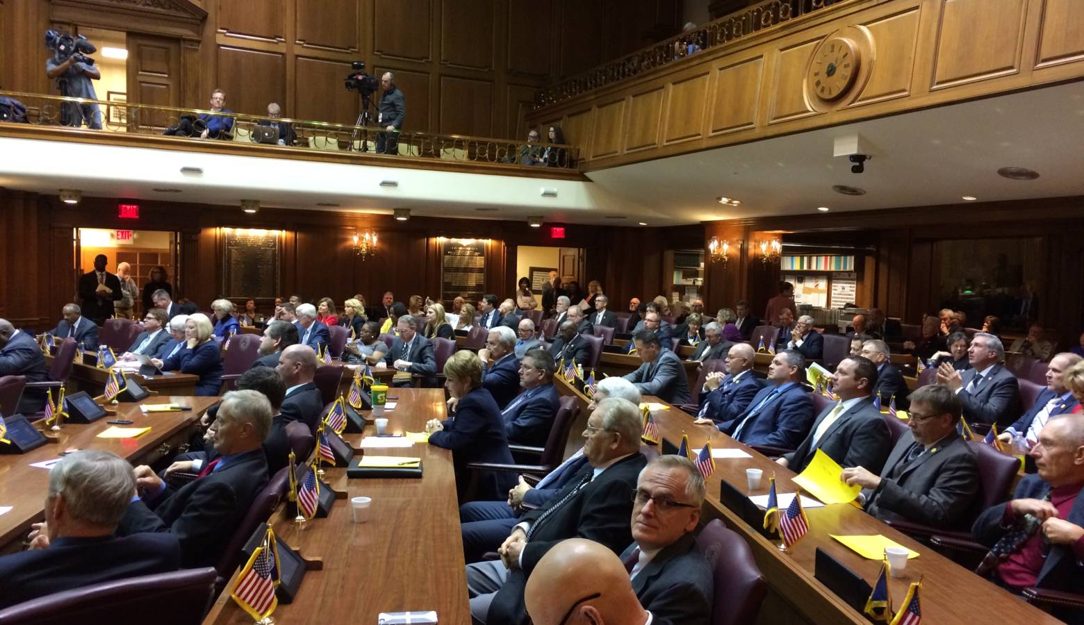 Members of the Indiana House of Representatives convene for Legislative Organizational Day prior to the 2018 session. (Jeanie Lindsay/IPB News)