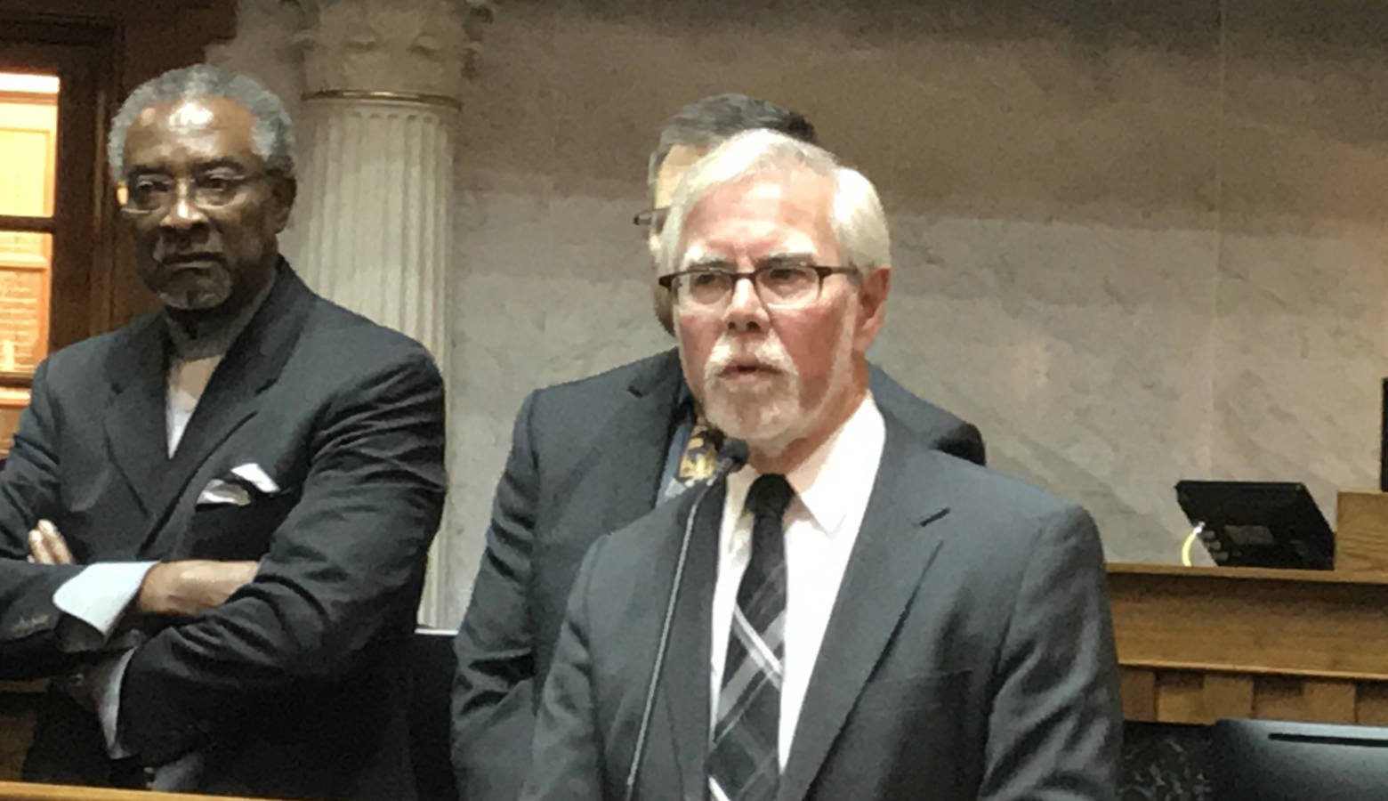 Sen. Tim Lanane (D-Anderson) says the public deserves to hear debate in the legislature on issues like raising the minimum wage and redistricting reform. (Brandon Smith/IPB News)