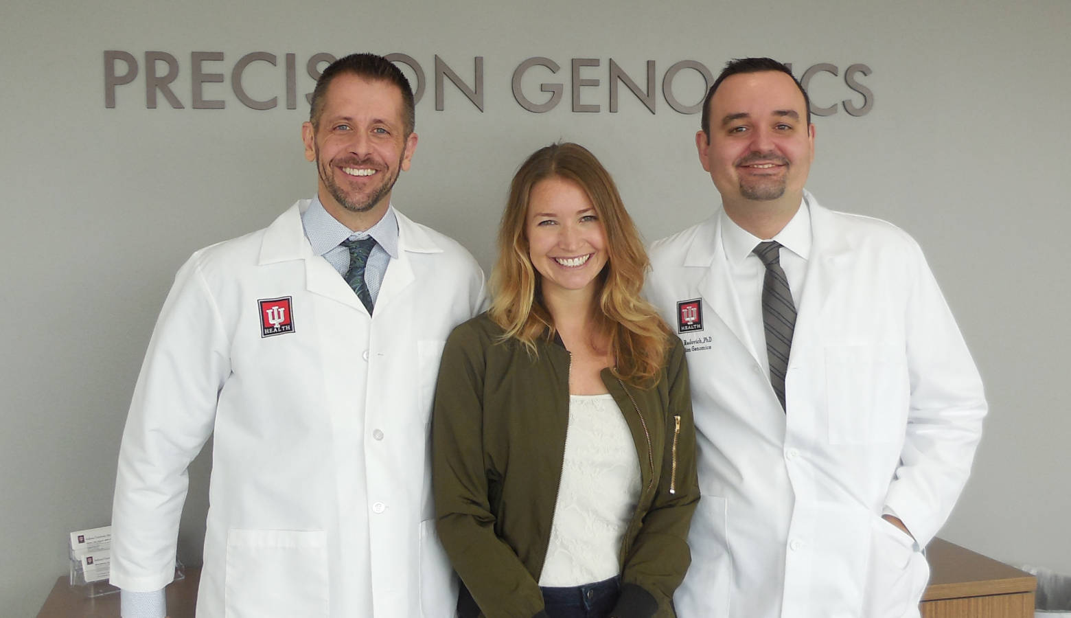 From left to right, Dr. Brian Schneider, patient Gwen Brack and Dr. Milan Radovich. (Jill Sheridan/IPB News)