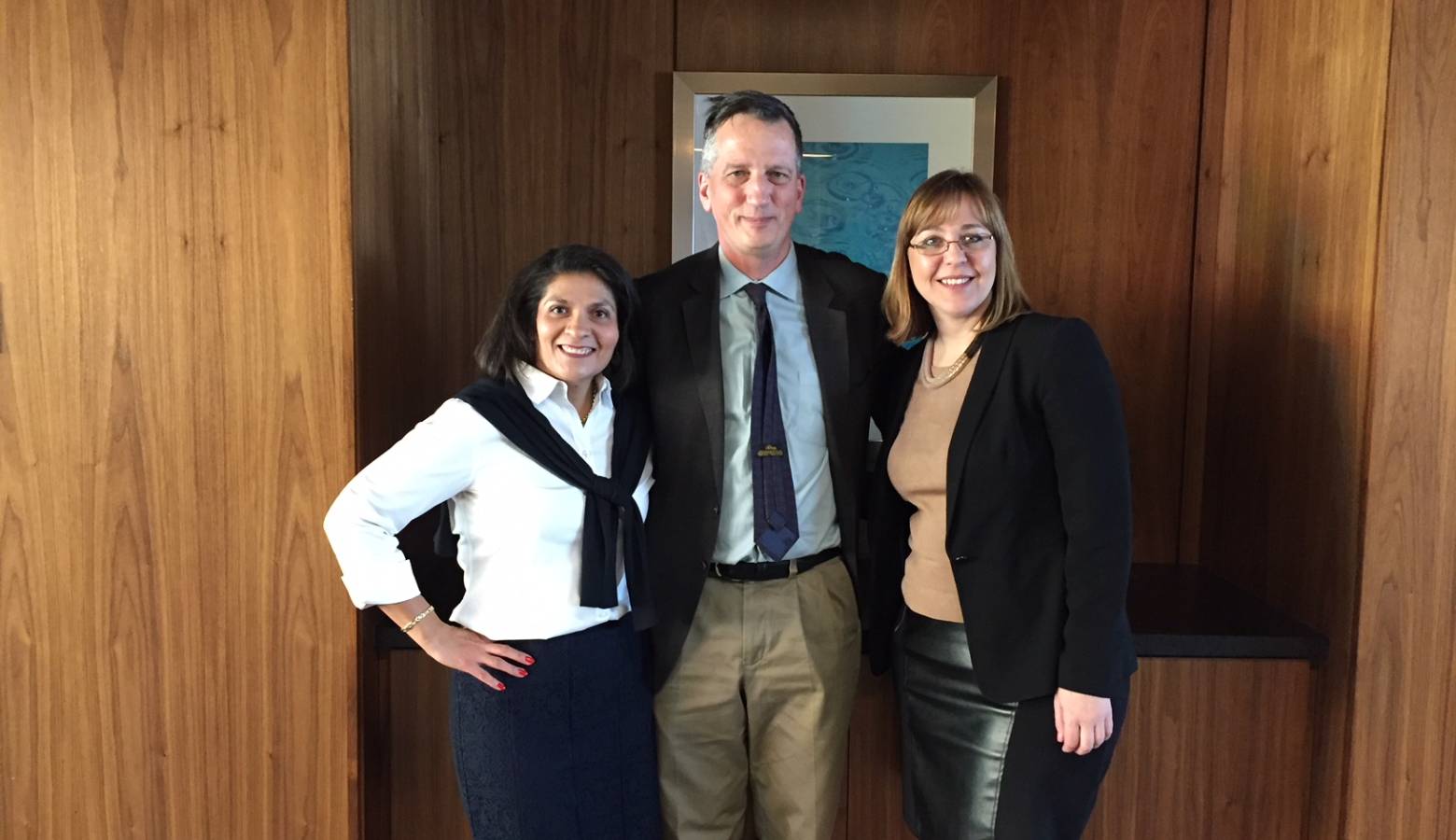 Dr. Maria Carrillo, Dr. Bruce Lamb and Dr. Liana Apostolova investigators with the LEADS trial. (Jill Sheridan/IPB News)