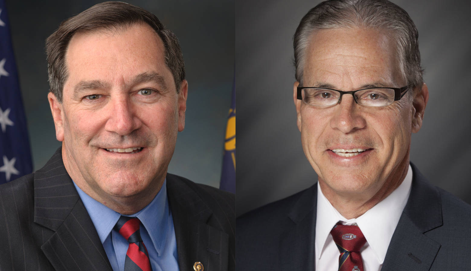 Sen. Joe Donnelly (D-Ind.), left, and Republican Senate candidate Mike Braun, right, don't agree on who's to blame for the Trump administration's family separation policy. (Photos courtesy of the U.S. Senate and the Indiana General Assembly)
