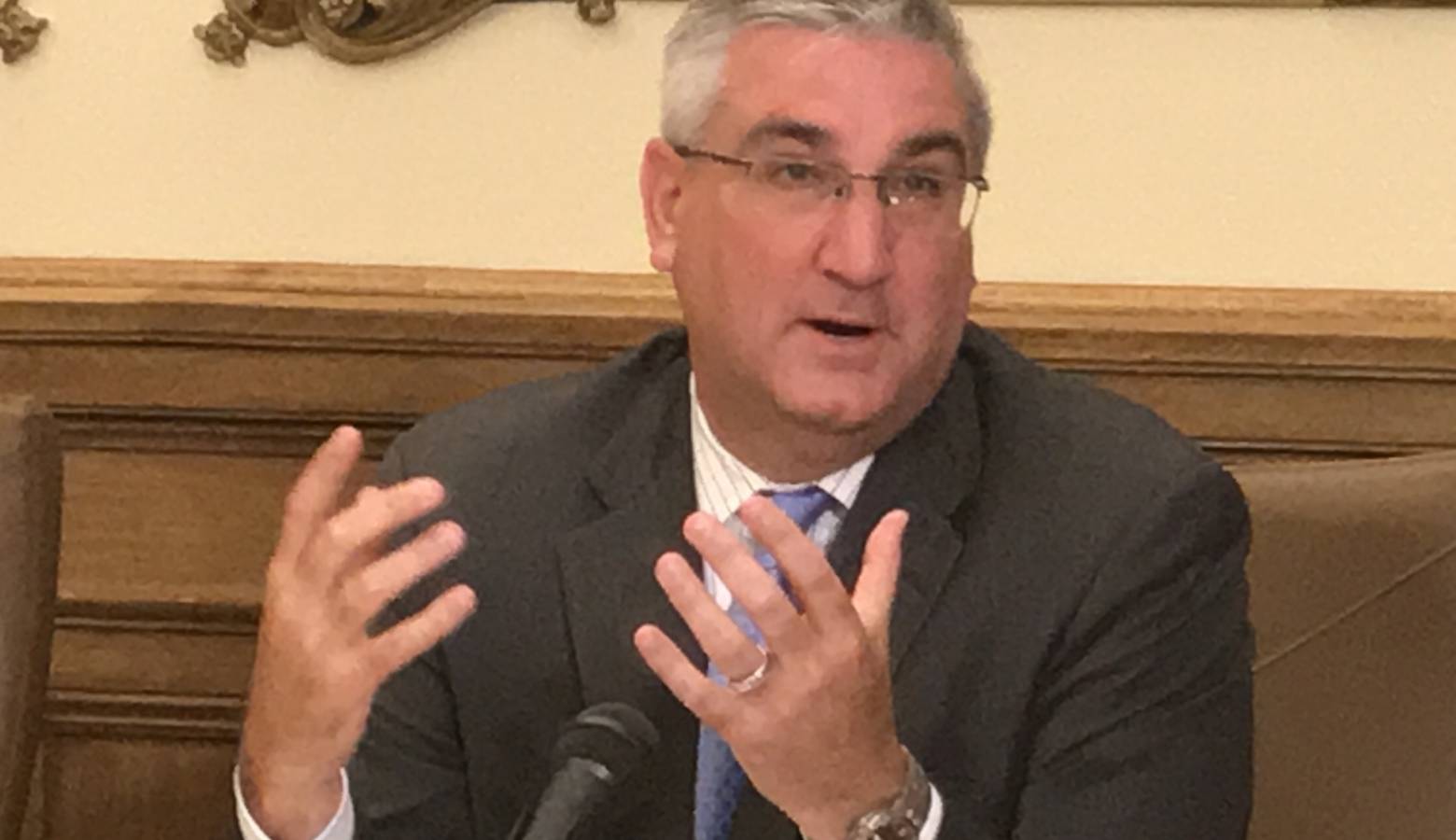 Gov. Eric Holcomb says he had no choice but to call for Attorney General Curtis Hill’s resignation. (Brandon Smith/IPB News)
