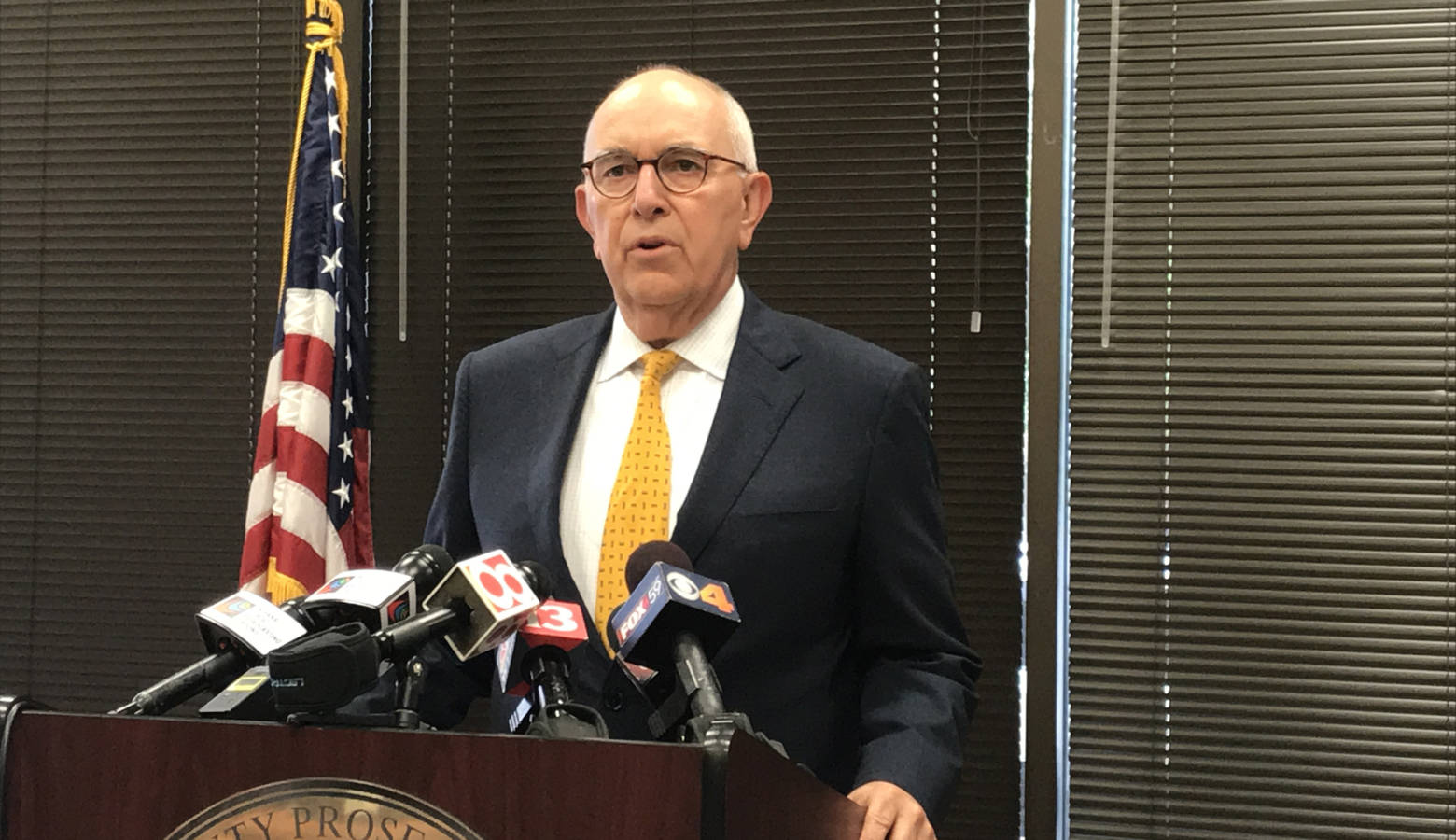 Marion County Prosecutor Terry Curry says he can't handle any issues related to allegations against Attorney General Curtis Hill because Hill's office represents him in court. (Brandon Smith/IPB News)