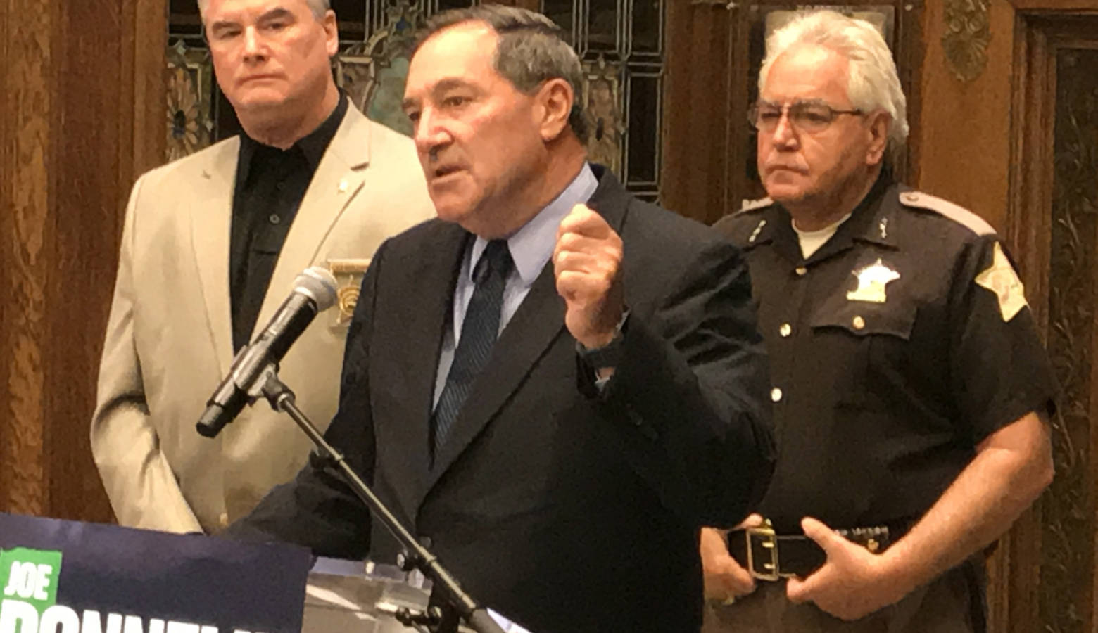 Sen. Joe Donnelly says it’s important to balance enforcement and treatment in the fight against drug addiction. (Brandon Smith/IPB News)