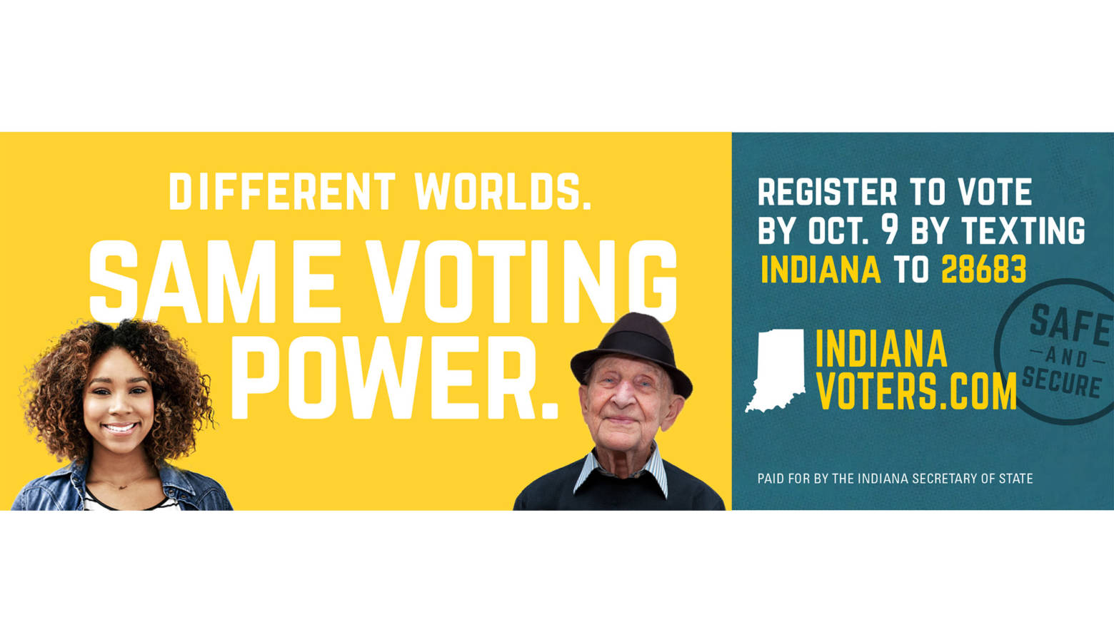 The campaign from the Indiana Secretary of State uses television, radio, and print ads to urge people to register to vote by the state’s Oct. 9 deadline. (Indiana Secretary of State's office)