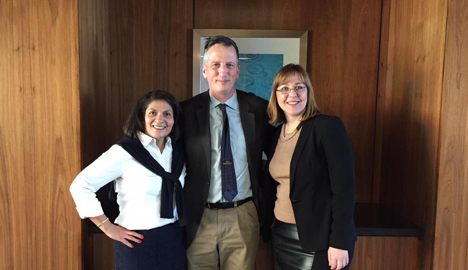 Dr. Maria Carrillo, Dr. Bruce Lamb and Dr. Liana Apostolova investigators with the LEADS trial. (Jill Sheridan/IPB News)