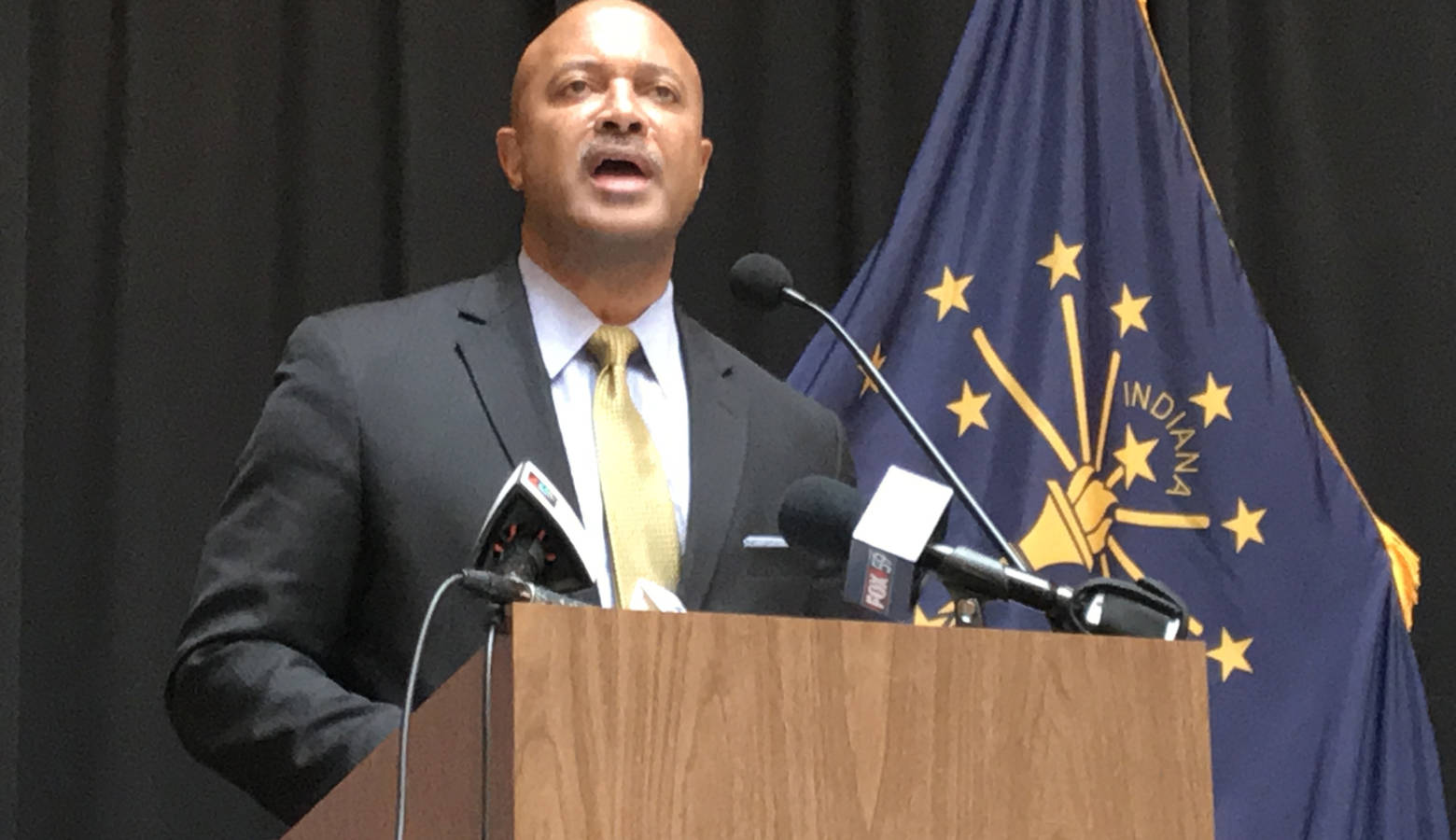 Attorney General Curtis Hill says he wants to help people feel safe and comfortable in their communities. Some women say they don't feel safe and comfortable with him in office. (Brandon Smith/IPB News)