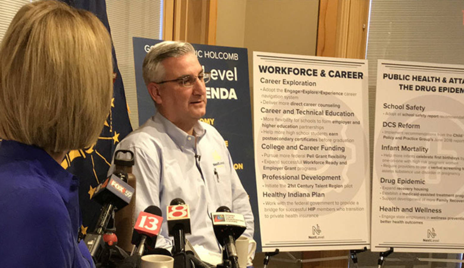 While unveiling his 2019 legislative agenda last week, Gov. Eric Holcomb said the teacher pay increase may need to wait until 2021. On Wednesday, he said he's calling for an increase in K-12 funding that could be used by school districts to increase teacher pay in the short term.