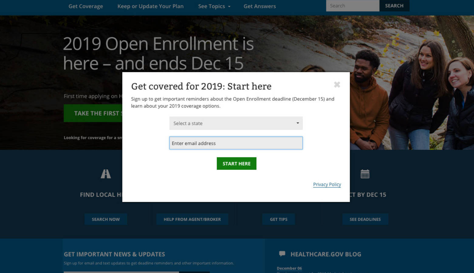 (Screenshot healthcare.gov)