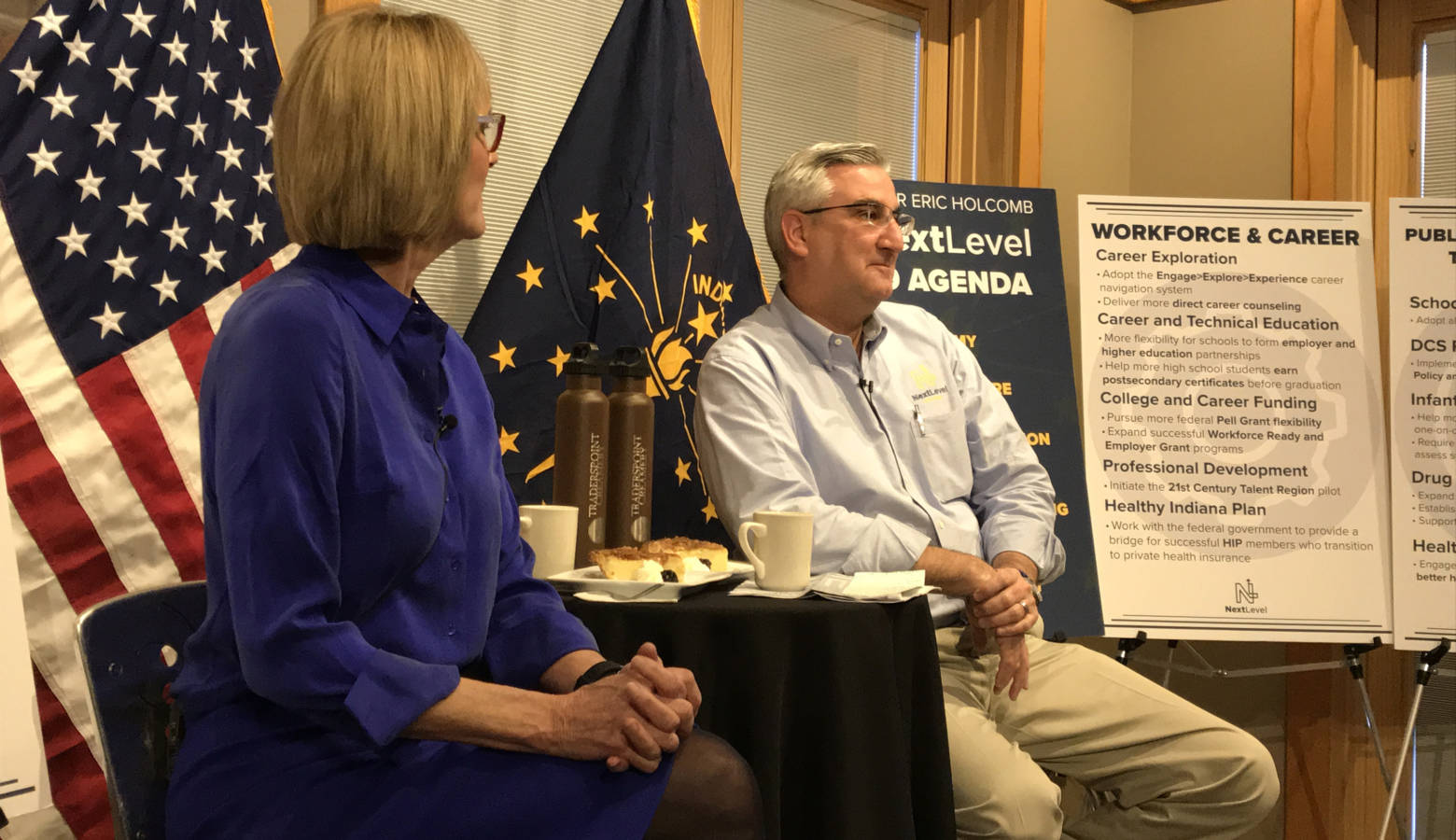 Gov. Eric Holcomb discusses his 2019 agenda, which includes grants to help build out trail systems statewide. (Brandon Smith/IPB News)
