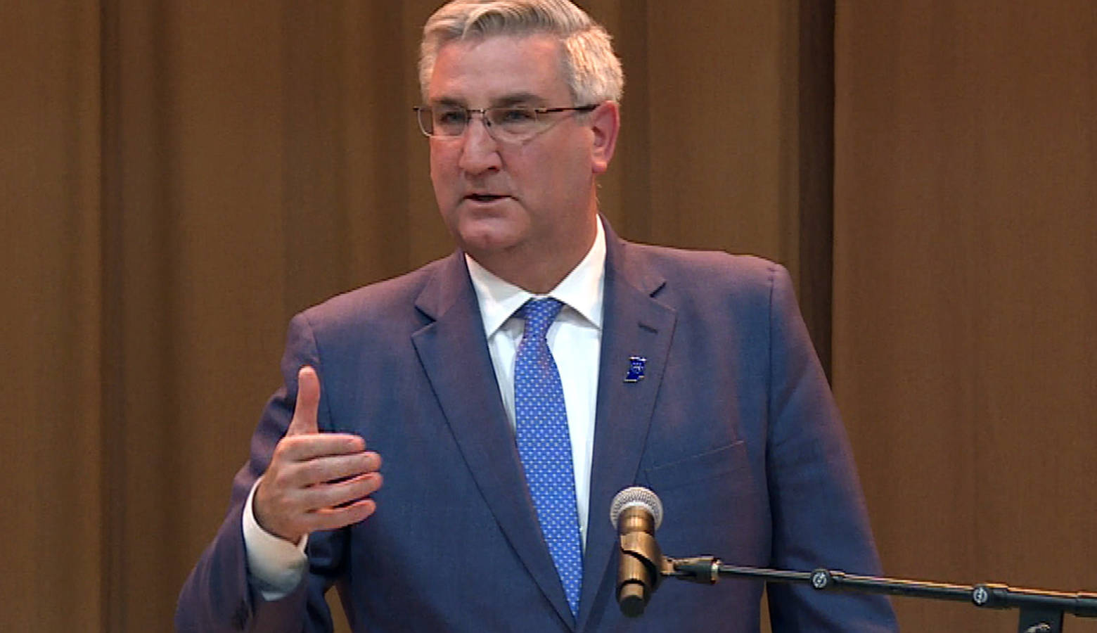 Gov. Eric Holcomb says his 2019 agenda will tackle ncludes infant mortality, prenatal substance use and child welfare reform. (Zach Herndon/WTIU)