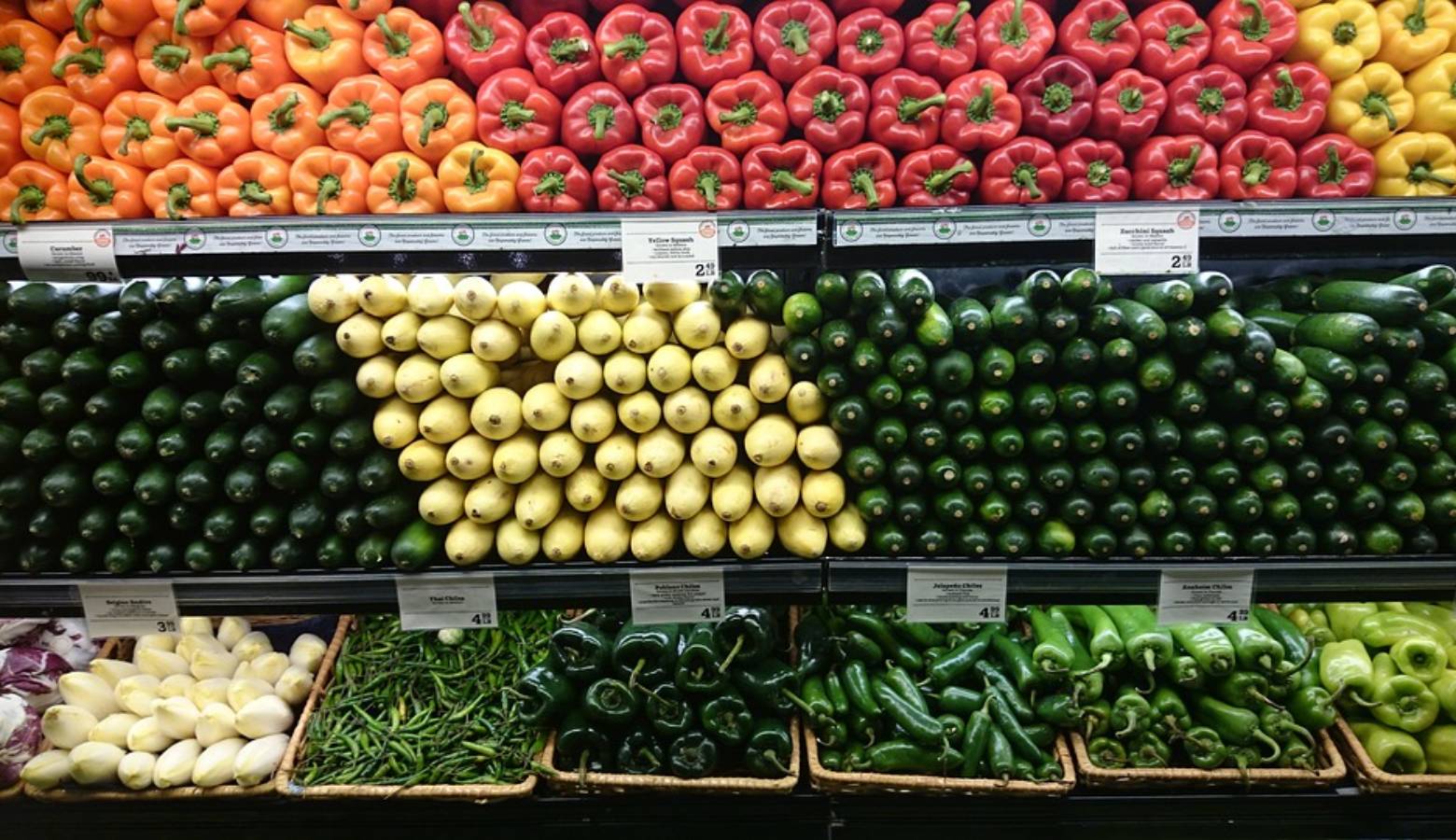 Food Shelf Vegetables Supermarket