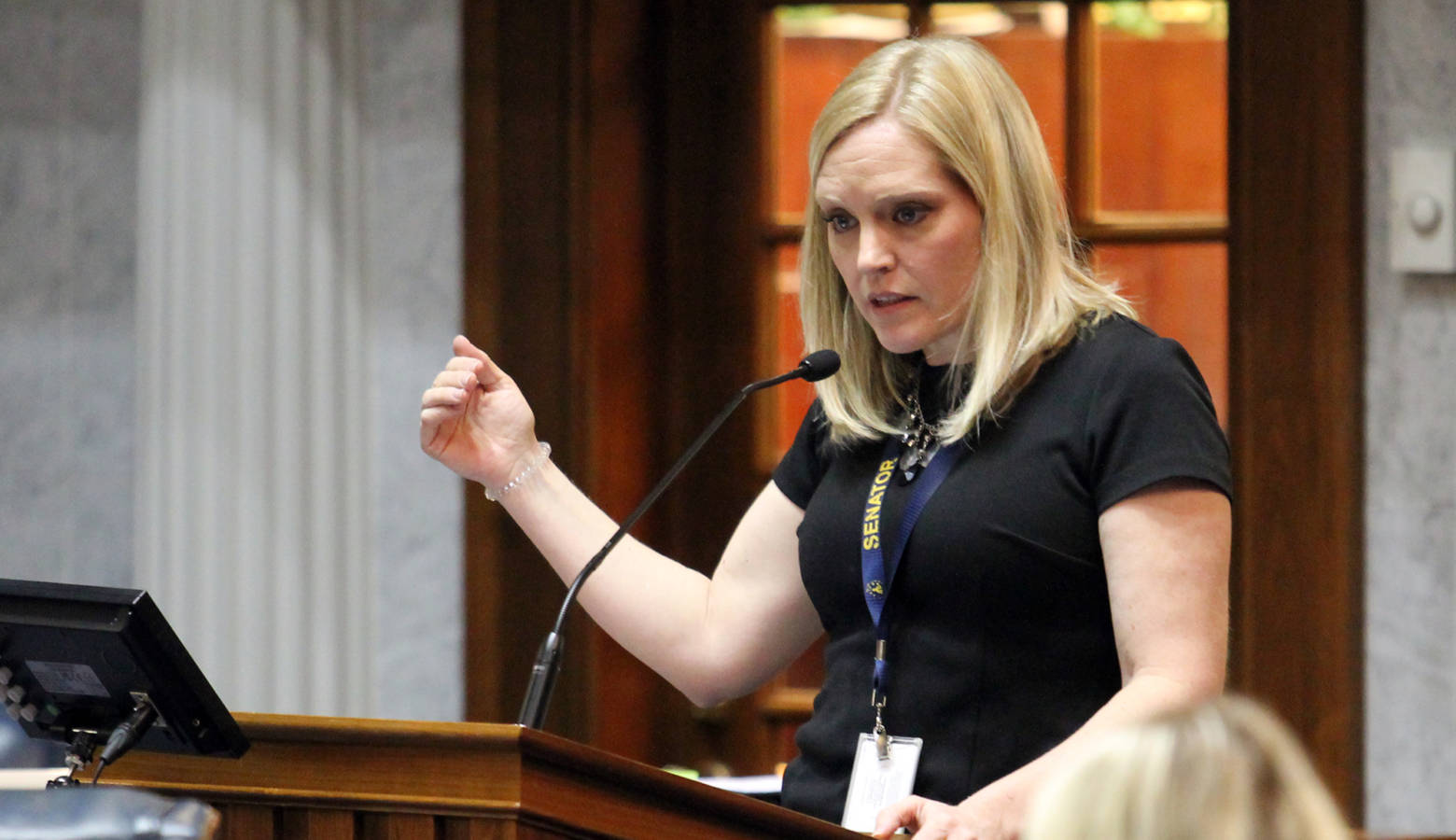 Sen. Erin Houchin (R-Salem) says her bill creates a new definition for long-term foster parent. (Lauren Chapman/IPB News)