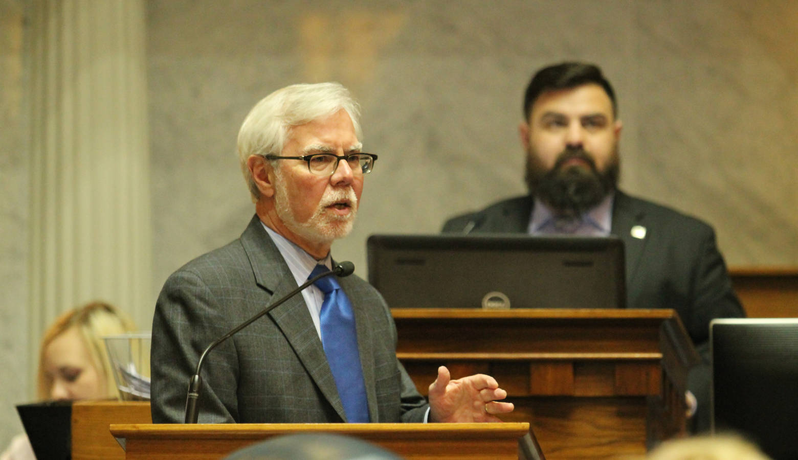 Sen. Tim Lanane (D-Anderson) says an independent commission would help take politics out of the redistricting process. (Lauren Chapman/IPB News)