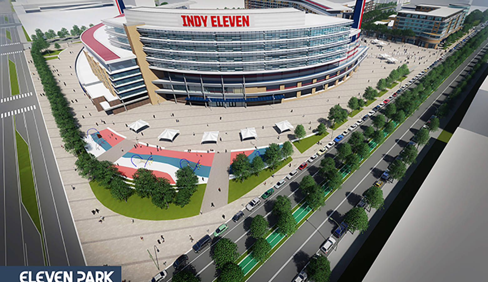 Rendering of the proposed Indy Eleven stadium. (Provided by Keystone Group)