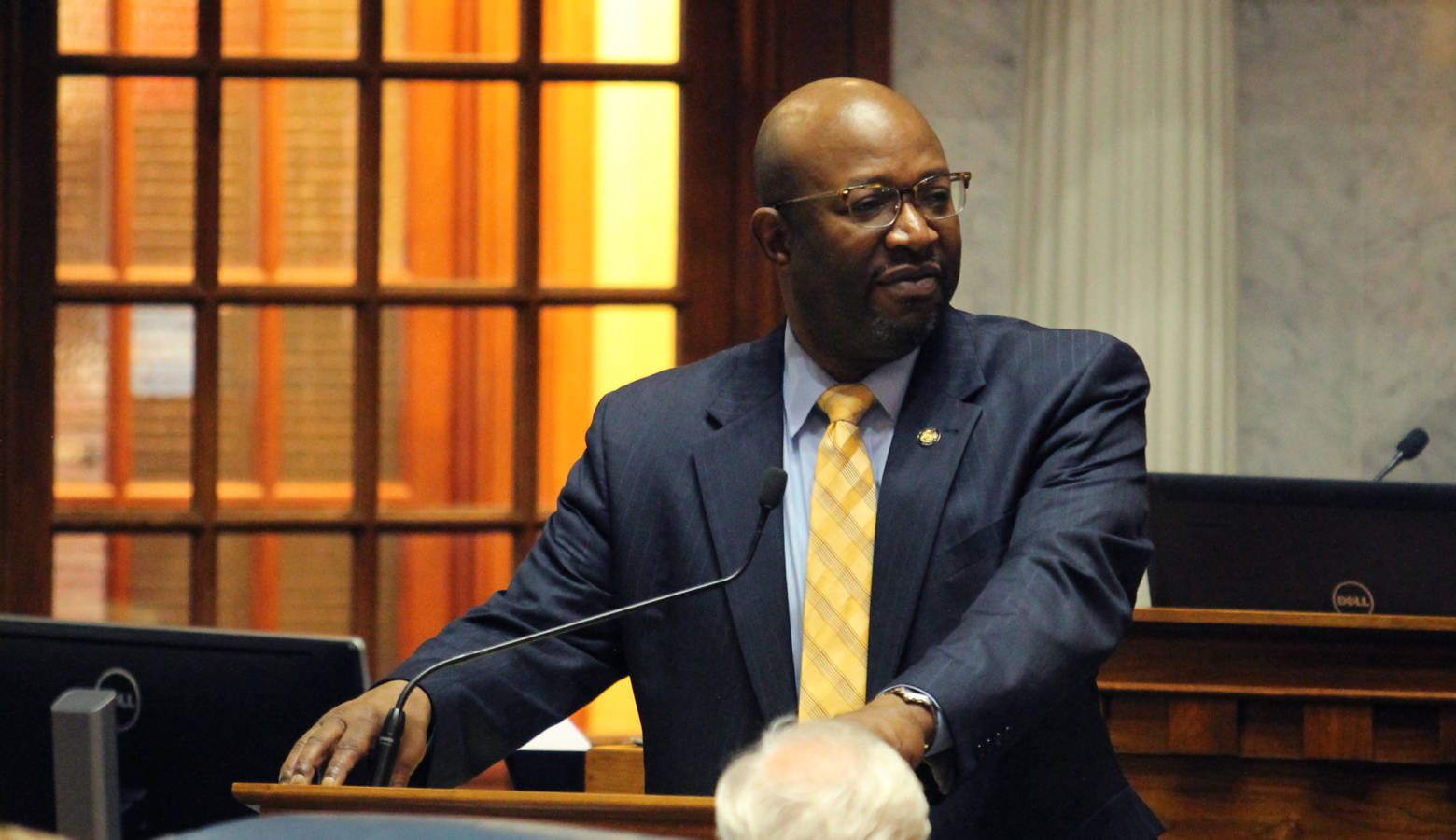Sen. Greg Taylor (D-Indianapolis), one of the bill's Senate sponsors, brought up his concerns about its definition of "actually innocent." (Lauren Chapman/IPB News)