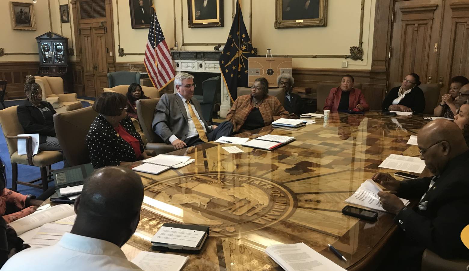 Governor Eric Holcomb met with members of the Indiana NAACP for a roundtable discussion on Monday (Provided by Indiana NAACP)