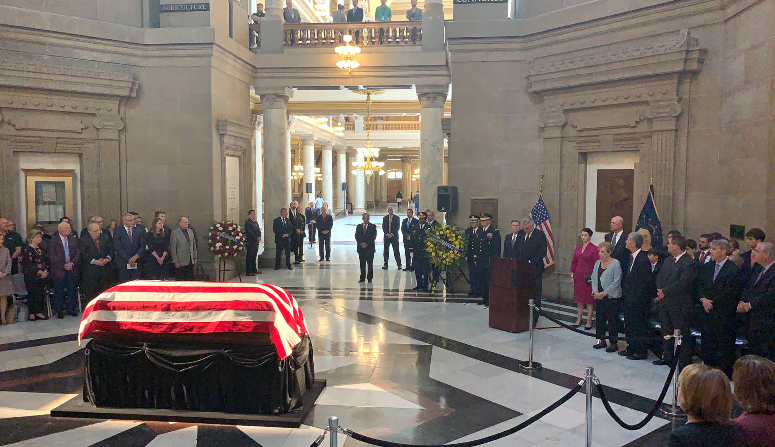 Former Sen. Richard Lugar (R-Ind.) lies in state at the Indiana Statehouse. (Brandon Smith/IPB News)