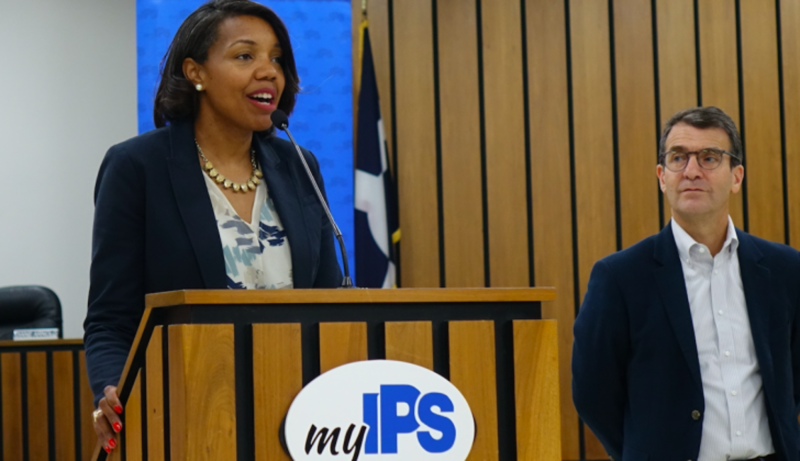 Aleeisa Johnson speaks during a press conference Friday. June 21, 2019 at the IPS Central Office.