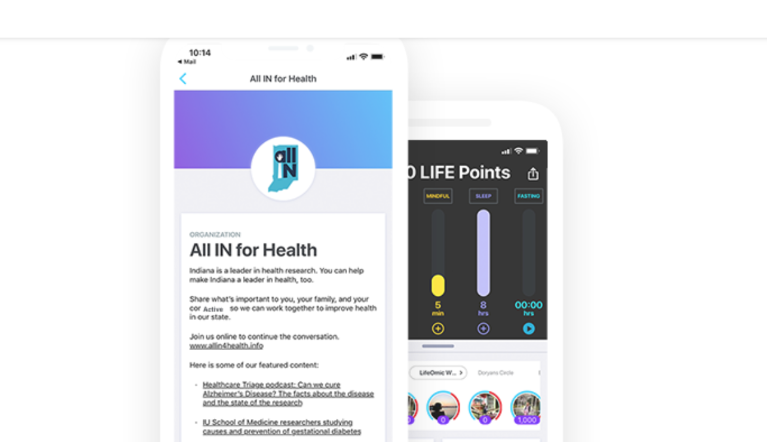 Developers say this mobile app makes choosing healthy options – like excerising, eating nutritious food and getting good sleep – like a game. (Courtesy of All IN for Health)