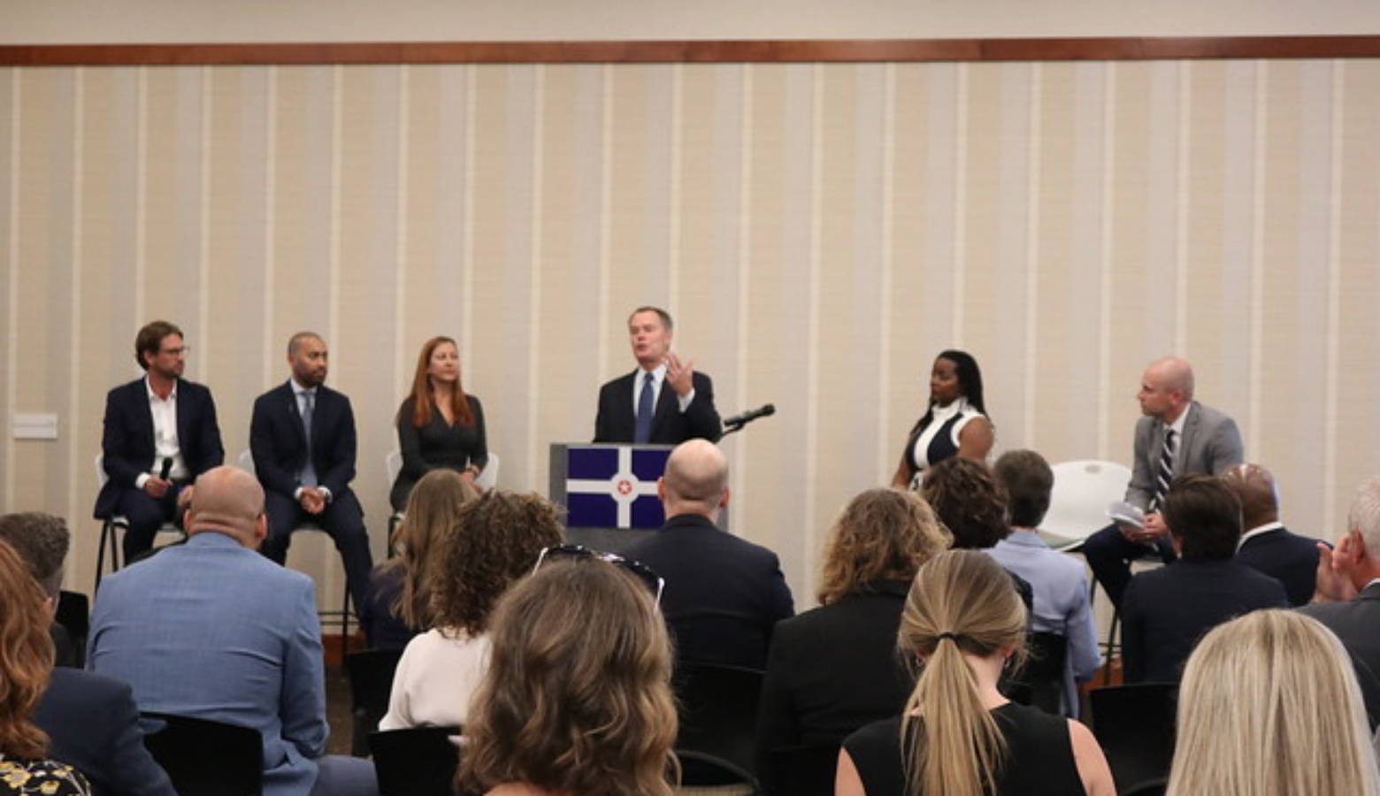 Indianapolis Mayor Joe Hogsett announces the economic plan for equitable jobs at a press conference on July 25. (Courtesy of The City of Indianapolis Mayor's Office)