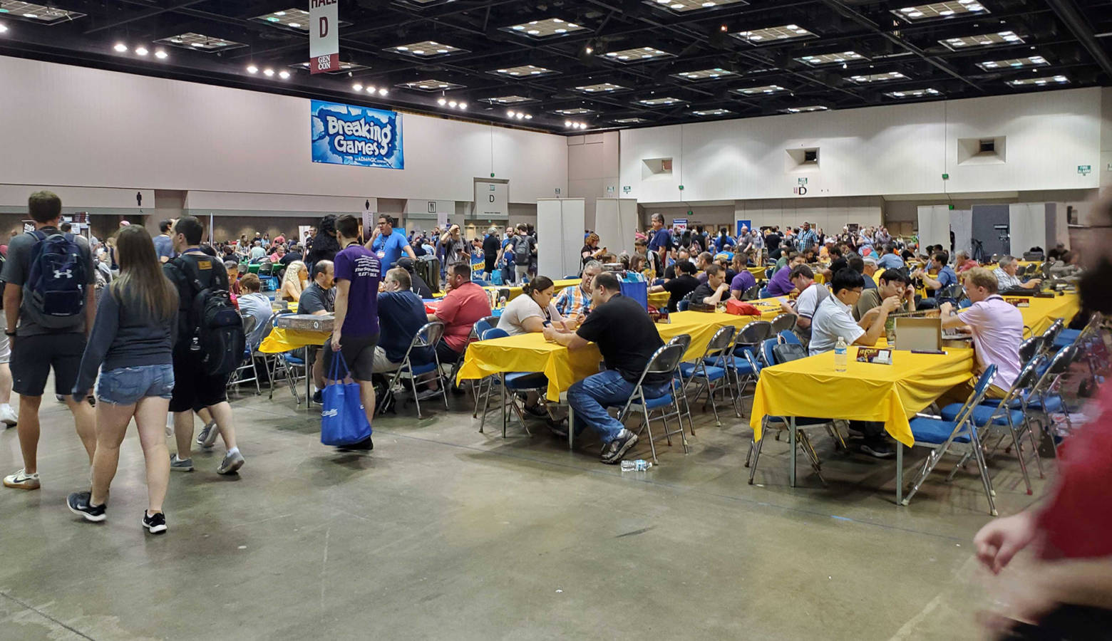 Attendees play games at the 2019 Gen Con in Indianapolis Saturday afternoon. (Samantha Horton/IPB News)