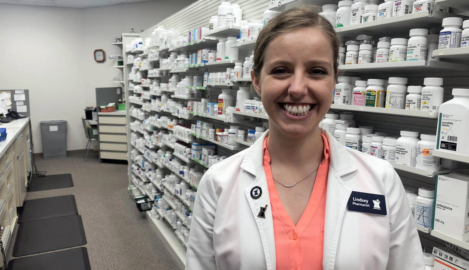 Pharmacist Lindsey Angelotti is the owner of Sheridan-Elliott Pharmacy. She will be participating in the state's new tobacco cessation order. (Carter Barrett/IPB News)