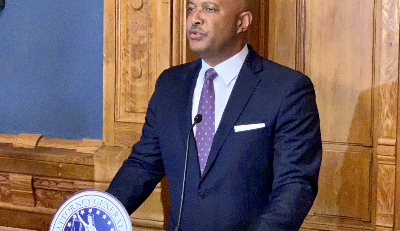 Attorney General Curtis Hill discusses the investigation into decreased, former Indiana physician Ulrich Klopfer. (Brandon Smith/IPB News)