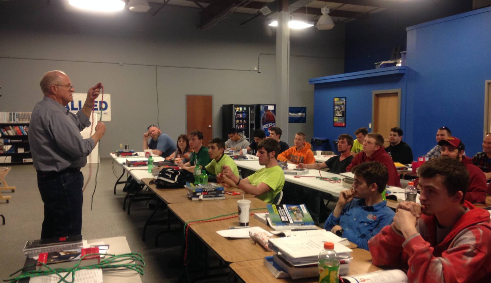 Apprentices taking a class with the Central Indiana Independent Electrical Contractors. (Courtesy Central Indiana IEC)