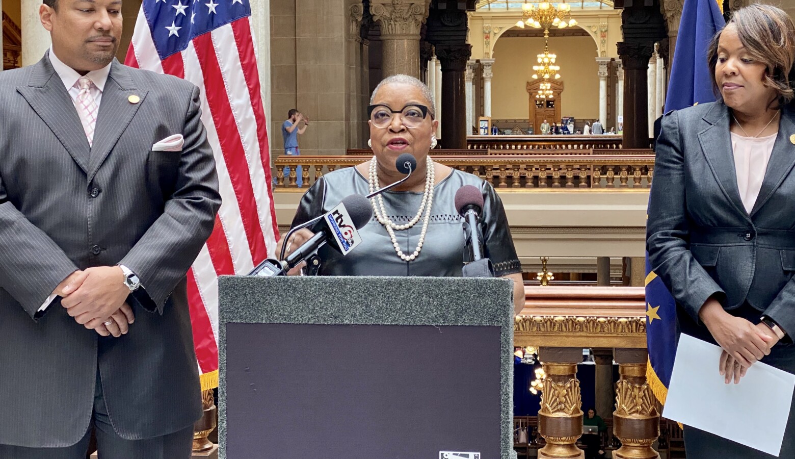 Rep. Vanessa Summers (D-Indianapolis) announced plans for a Maternal Health Caucus to prevent future maternal deaths. (Darian Benson/IPB News)