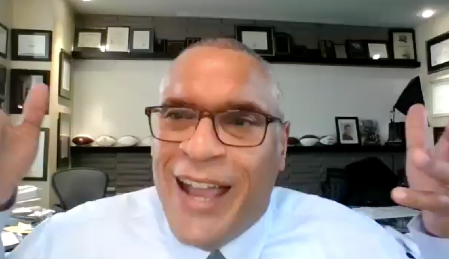 Democratic gubernatorial candidate Woody Myers discusses his criminal justice reform plan during a virtual interview. (Zoom screenshot)