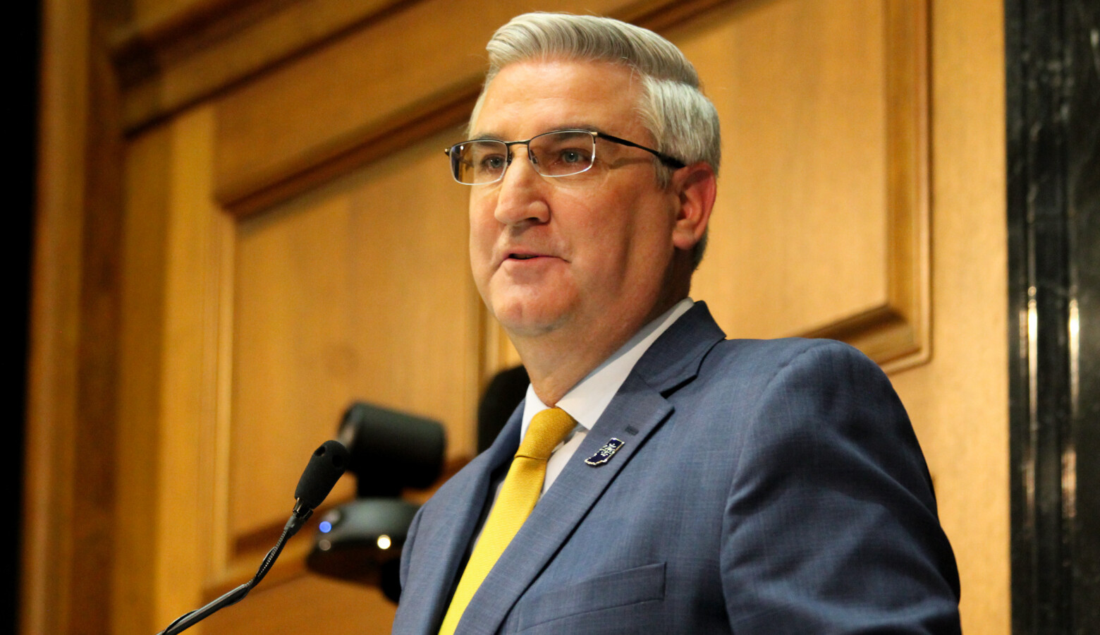 Gov. Eric Holcomb says the state will find resources for its rental assistance program if the initial funding is exhausted. (Lauren Chapman/IPB News)