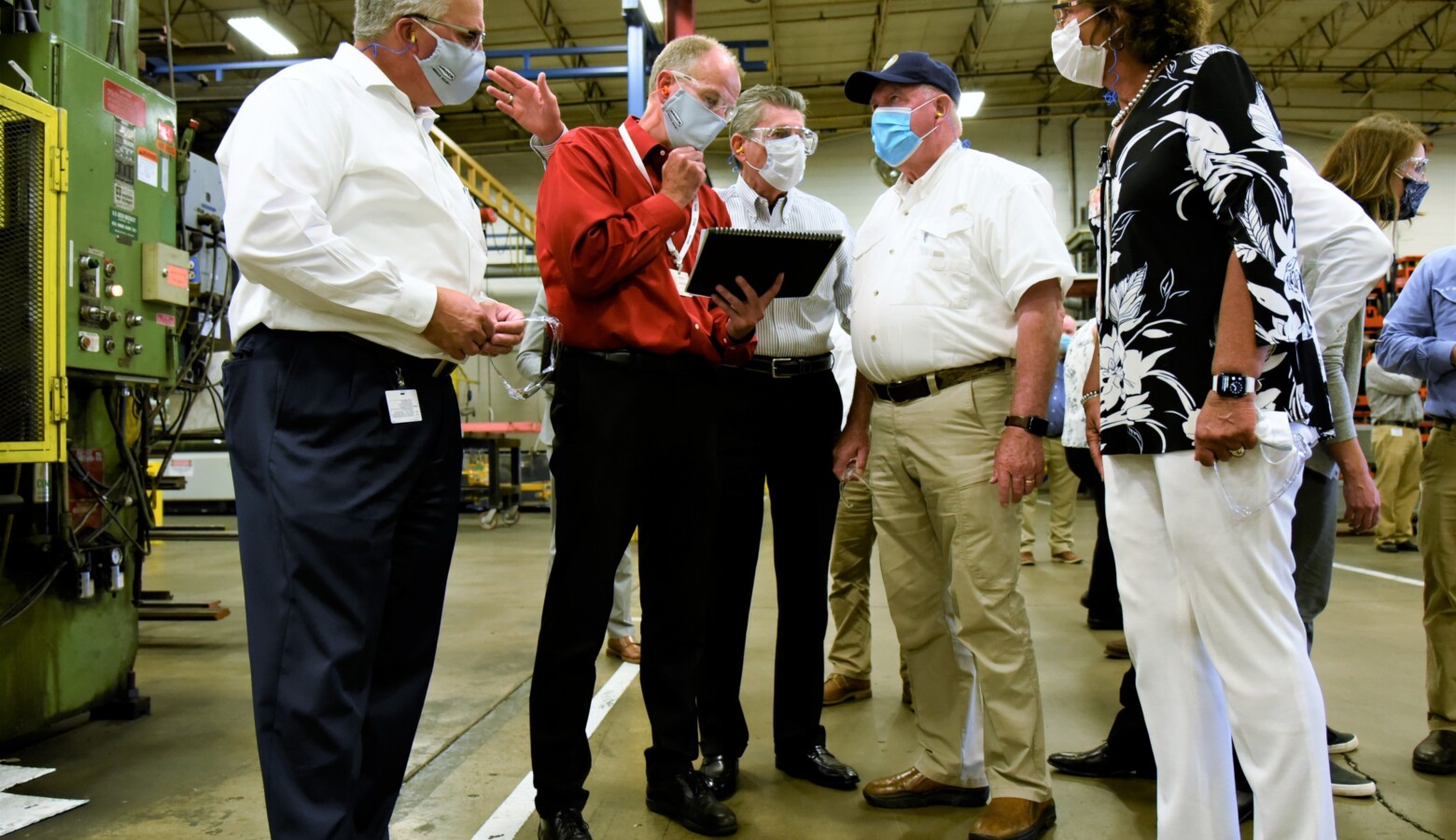 U.S. Department of Agriculture Secretary Sonny Perdue and Rep. Jackie Walorski (R-Jimtown) take a tour of CTB Manufacturing before a town hall at the company's headquarters. (Justin Hicks/IPB News)