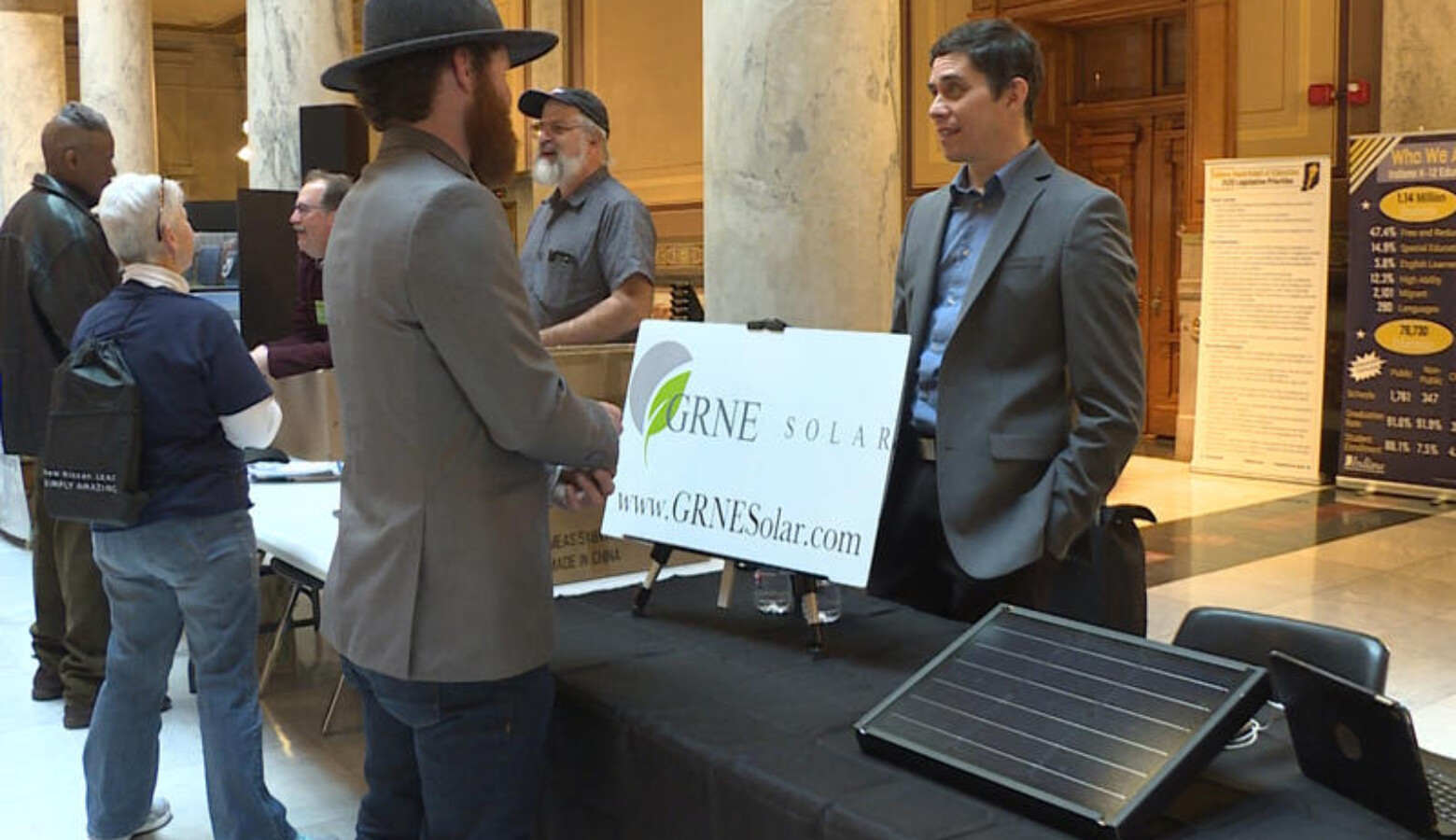 A booth at the at the 2020 Renewable Energy Day at the Indiana Statehouse in January. (Rebecca Thiele/IPB News)