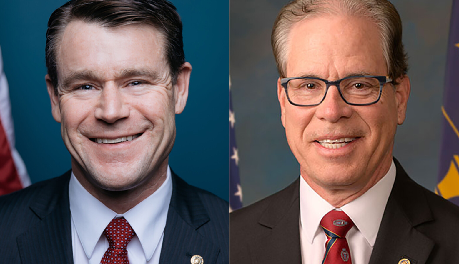 U.S. Sen. Todd Young (R-Ind.), left, and U.S. Sen. Mike Braun (R-Ind.), right. (Courtesy of the Young and Braun Senate offices)