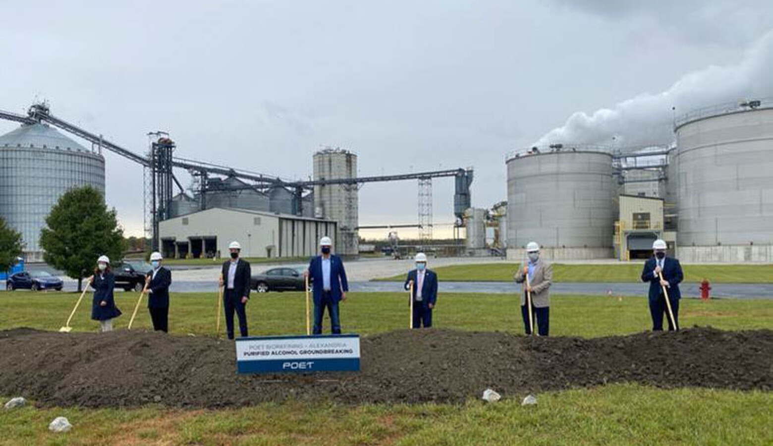 Officials break ground at POET Biorefining's Alexandria facility. The upgrades at the Indiana location will allow the company to produce ethanol that's FDA approved for hand sanitizer. (Courtesy of POET)