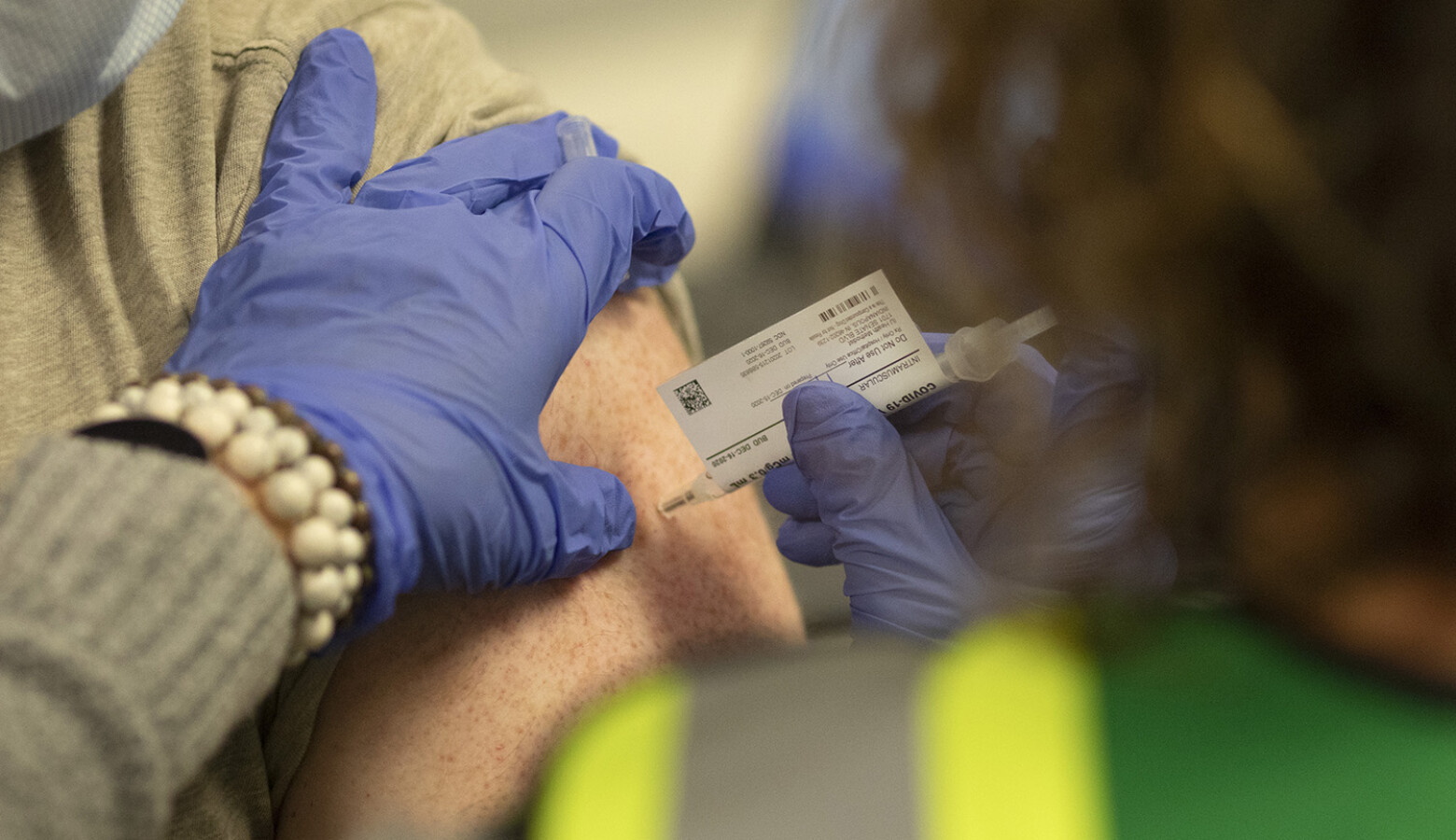 Some schools have been able to coordinate initial COVID-19 vaccines for their teachers, as local health officials work to roll out initial doses to health workers and long-term care residents across the state. (Provided by Indiana University Health)