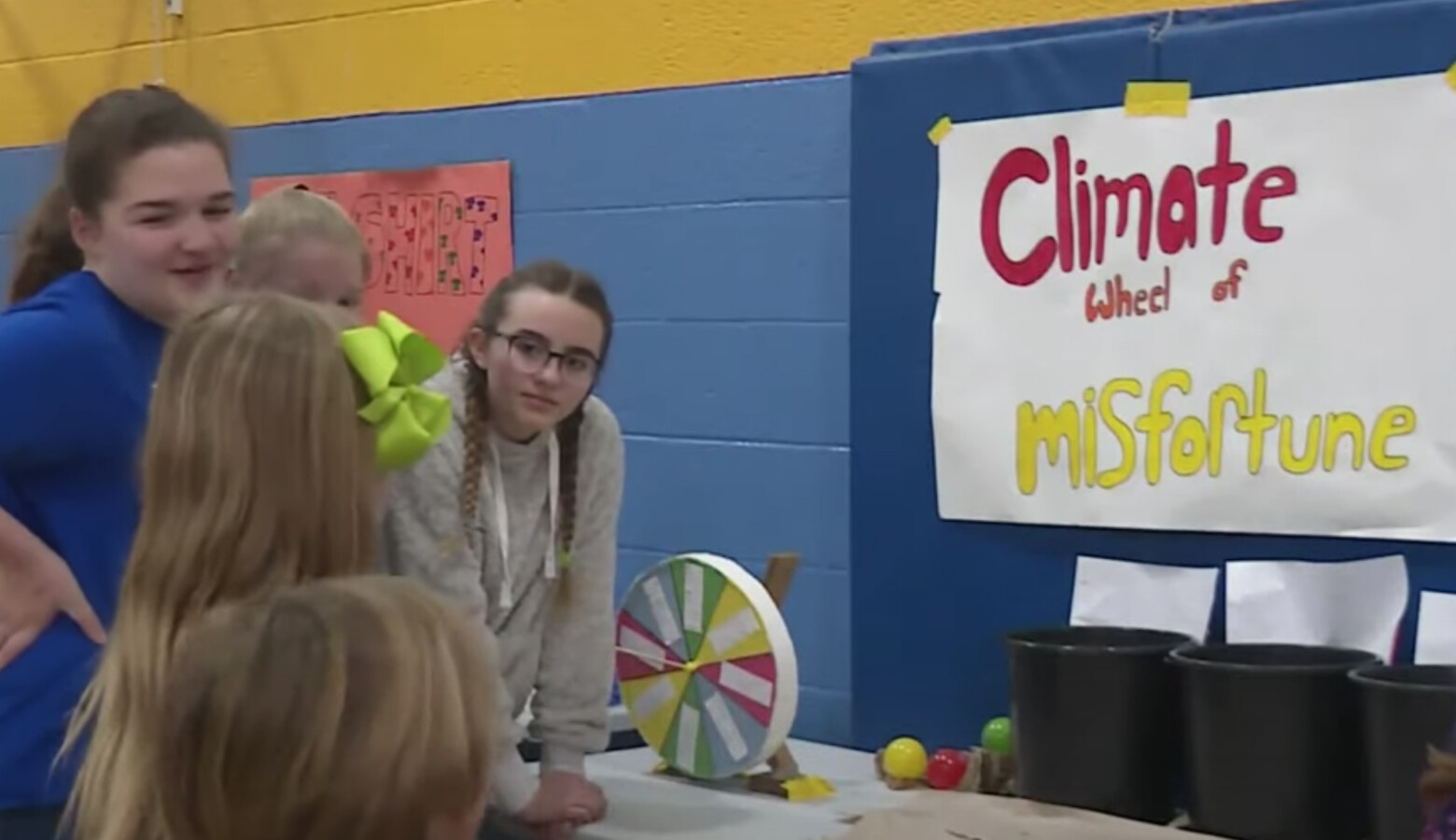 Middle schoolers at Center for Inquiry School 27 in Indianapolis hold a fair to teach younger kids about climate change in March 2019. (FILE PHOTO: Rebecca Thiele/IPB News)