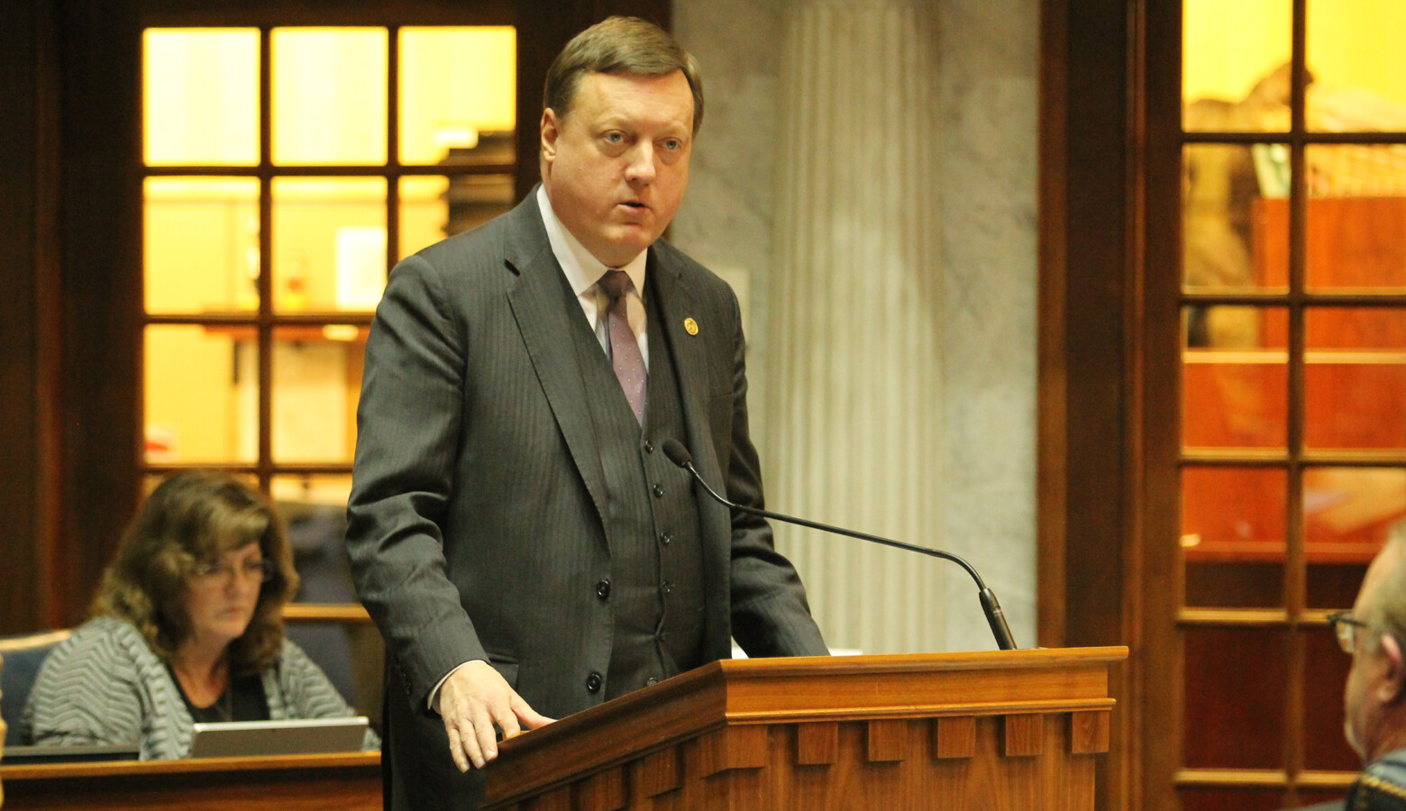 Sen. Eric Koch (R-Bedford) says the bill should be a win-win for the parties involved, but some lawmakers aren't sure ratepayers will benefit. (Lauren Chapman/IPB News)