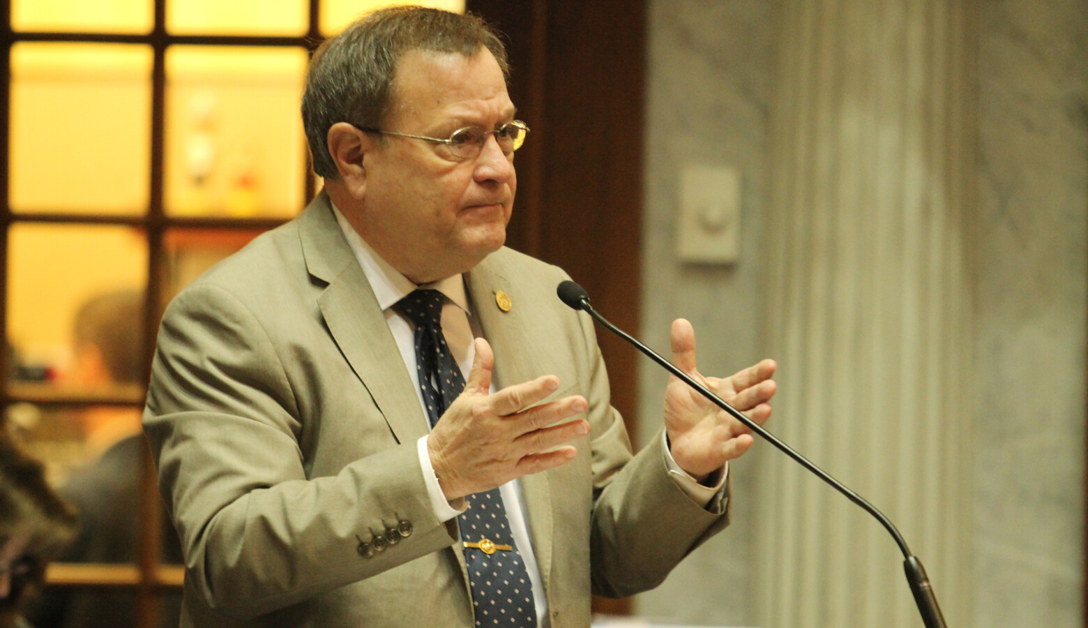 Sen. Mike Young (R-Indianapolis) claims his bill is not about the Marion County prosecutor's decision not to charge people for simple marijuana possession. (Lauren Chapman/IPB News)