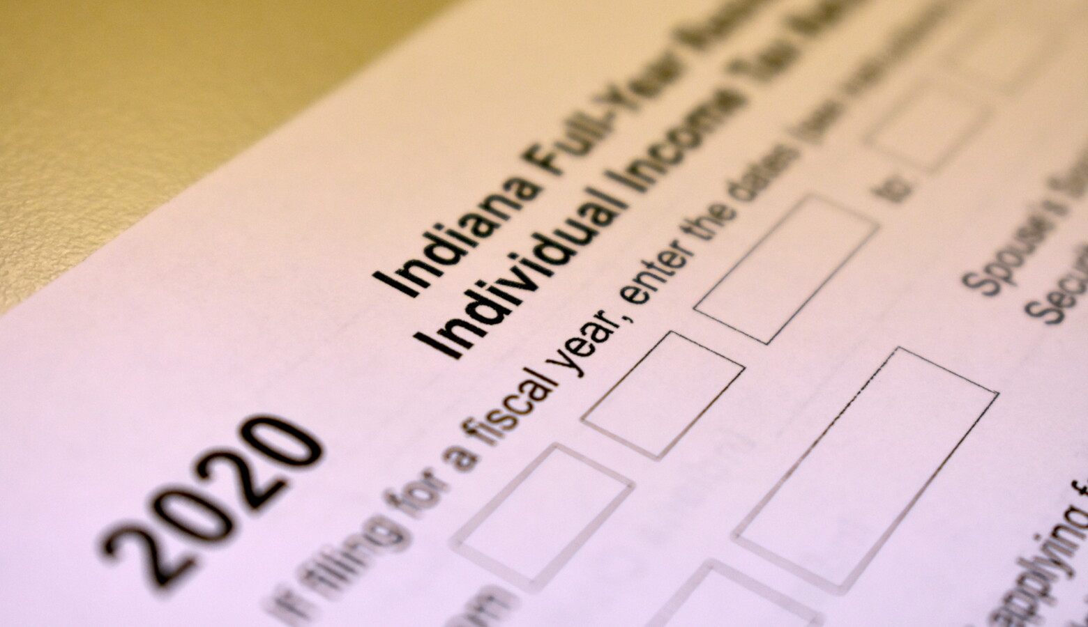 A 2020 income tax form for Indiana residents. (Justin Hicks/IPB News)