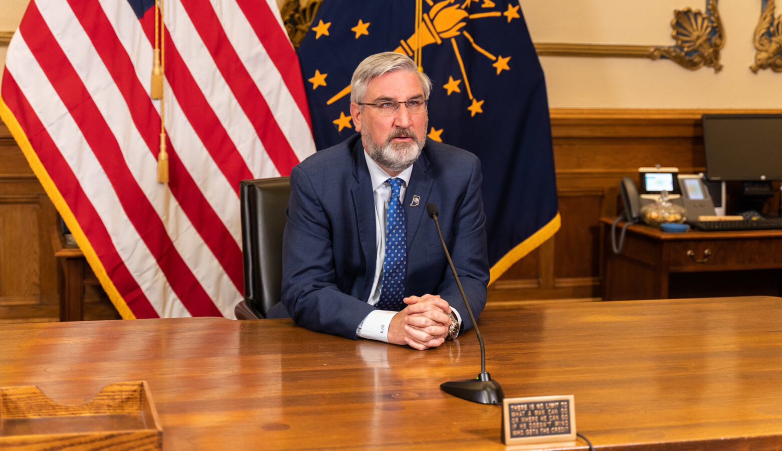 Gov. Eric Holcomb announced in a statewide address he will end all statewide COVID-19 restrictions on April 6. (Courtesy of the governor's office)