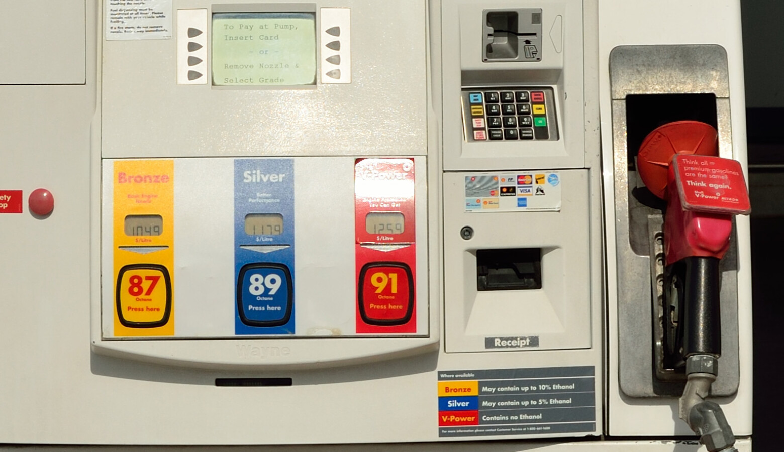 A Shell gas station pump (Rayson Ho/Wikimedia Commons)