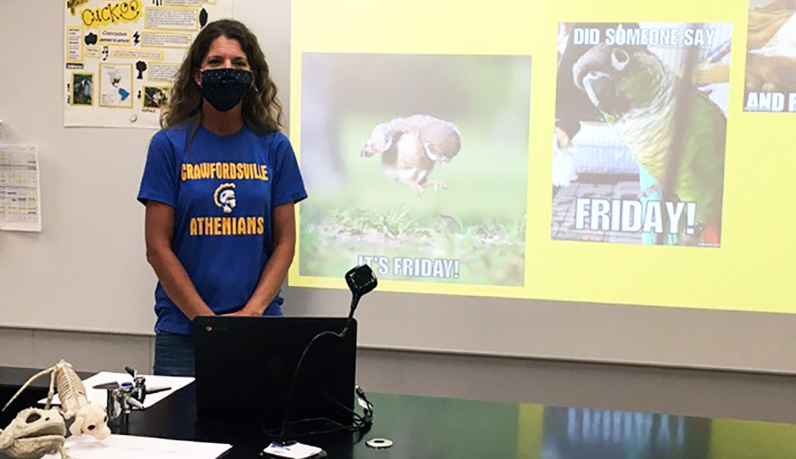 Crawfordsville science teacher Jenny Veatch says it was difficult adjusting her teaching style when students returned to school, but took precautions so she could stay in the classroom. (Provided by Jenny Veatch)