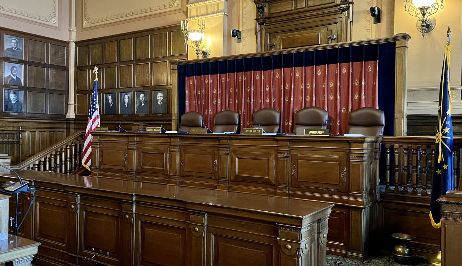 The Indiana Supreme Court chamber.